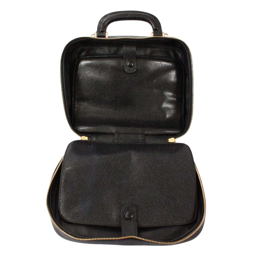 CHANEL Black Caviar Leather Logo Vanity Bag - Picture 9 of 15